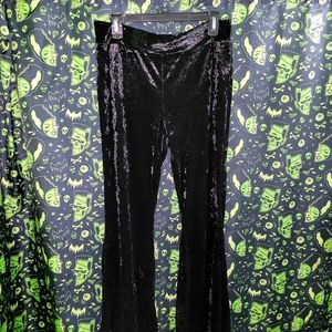 NWT Black Velvet Flare Leggings